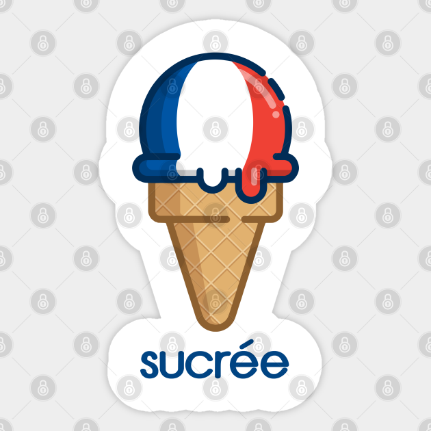 FRENCH ICE CREAM France French Flag Flag Of France Girl Sticker